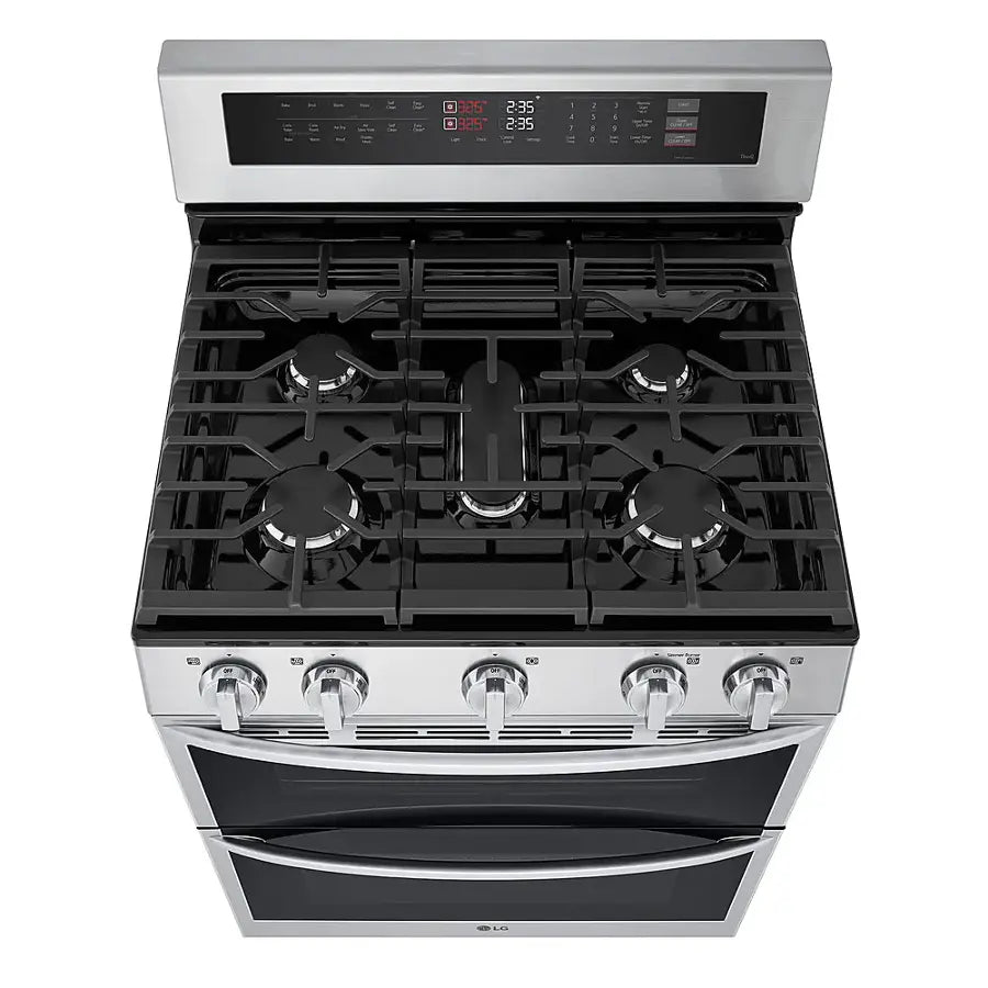 LG -LDGL6924S- 6.9 Cu. Ft. Freestanding Double Oven Gas True Convection Smart Range with EasyClean and Air Fry - Stainless Steel
