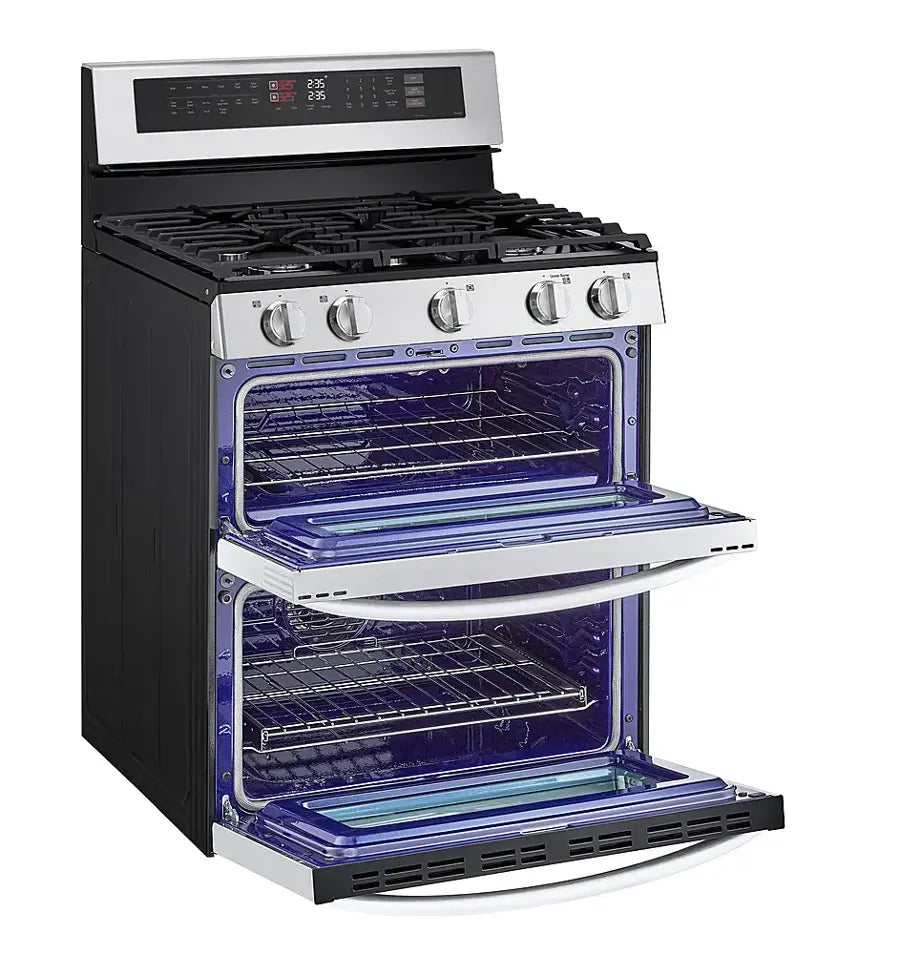 LG -LDGL6924S- 6.9 Cu. Ft. Freestanding Double Oven Gas True Convection Smart Range with EasyClean and Air Fry - Stainless Steel