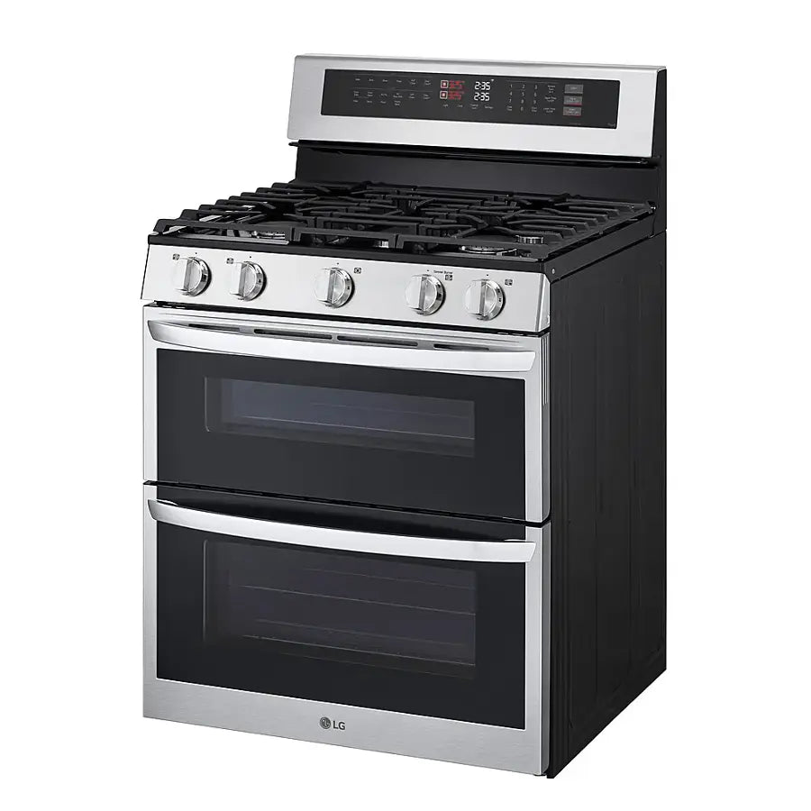 LG -LDGL6924S- 6.9 Cu. Ft. Freestanding Double Oven Gas True Convection Smart Range with EasyClean and Air Fry - Stainless Steel