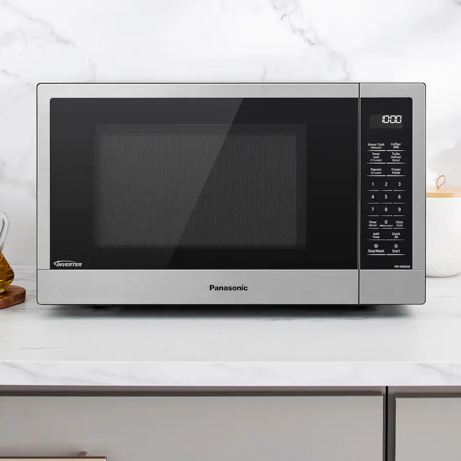 Panasonic - NN-SN66QS - 1.2 Cu. Ft. 1200-Watt Countertop Microwave Oven with Inverter Technology - Stainless Steel