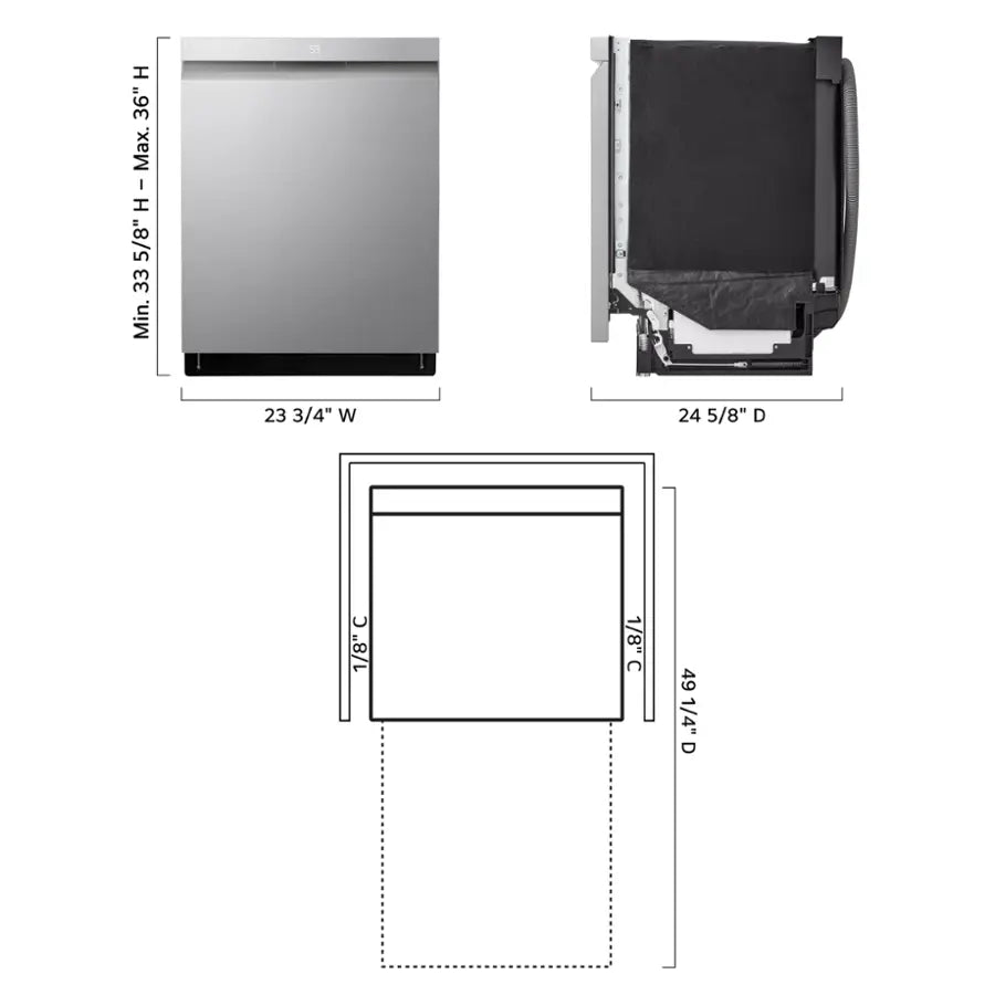 LG - LDPH7972S - 24 in. PrintProof Stainless Steel Smart Top Control Dishwasher with 1-Hour Wash and Dry, QuadWash Pro and Dynamic Dry