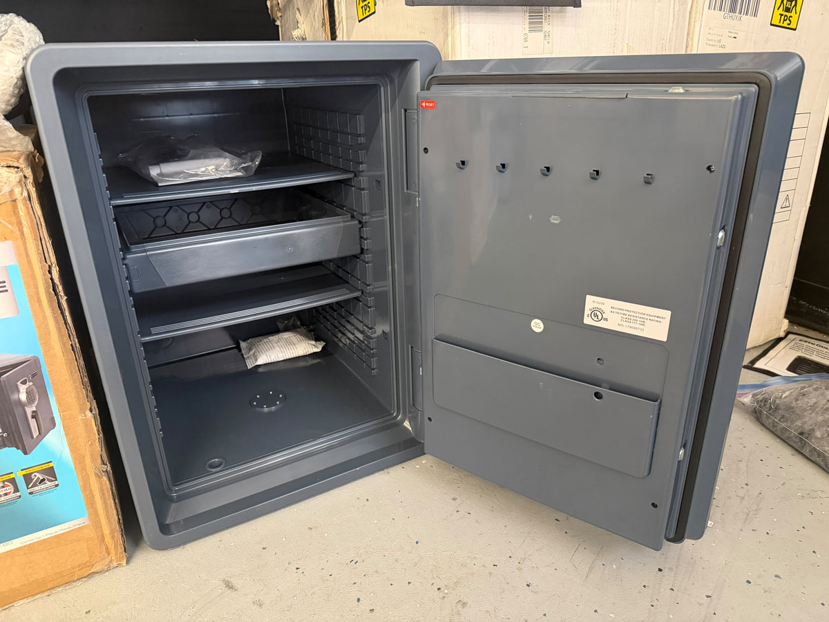 First Alert 0.94 cu. ft. Digital Ready-Seal Waterproof Fire Resistant Safe, Blue