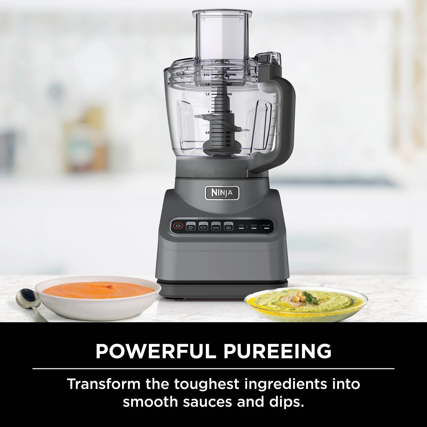 Ninja Professional - 9 Cup Food Processor, 1000 Watts, Auto-iQ 4 Presets, BN601 Silver