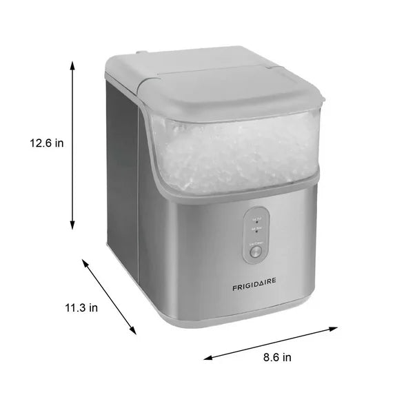 Frigidaire - 33 lbs. Premium Nugget Portable Ice Maker 8.7 in. Wide in Stainless Steel