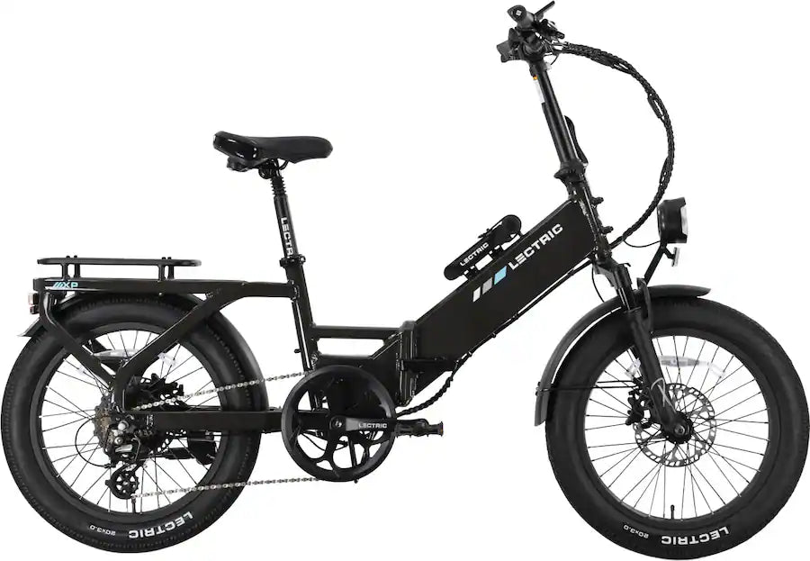 Lectric eBikes - XP4 750 Step-Thru Foldable Long-Range eBike (Max 85mi/28mph) + LevelUp Rack/Seat Post/Elite Headlight/Lock - Tempest Grey