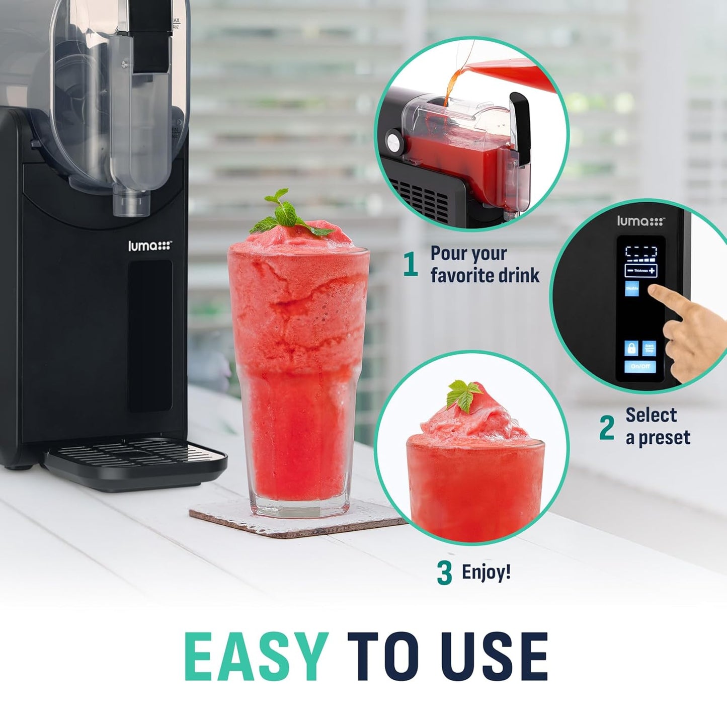 Luma® by Newair Slushie Machine for Home | 88 Oz Frozen Drink Maker No Ice Needed | Dishwasher Safe Slushie Maker for Margaritas, Slushies & Frappés