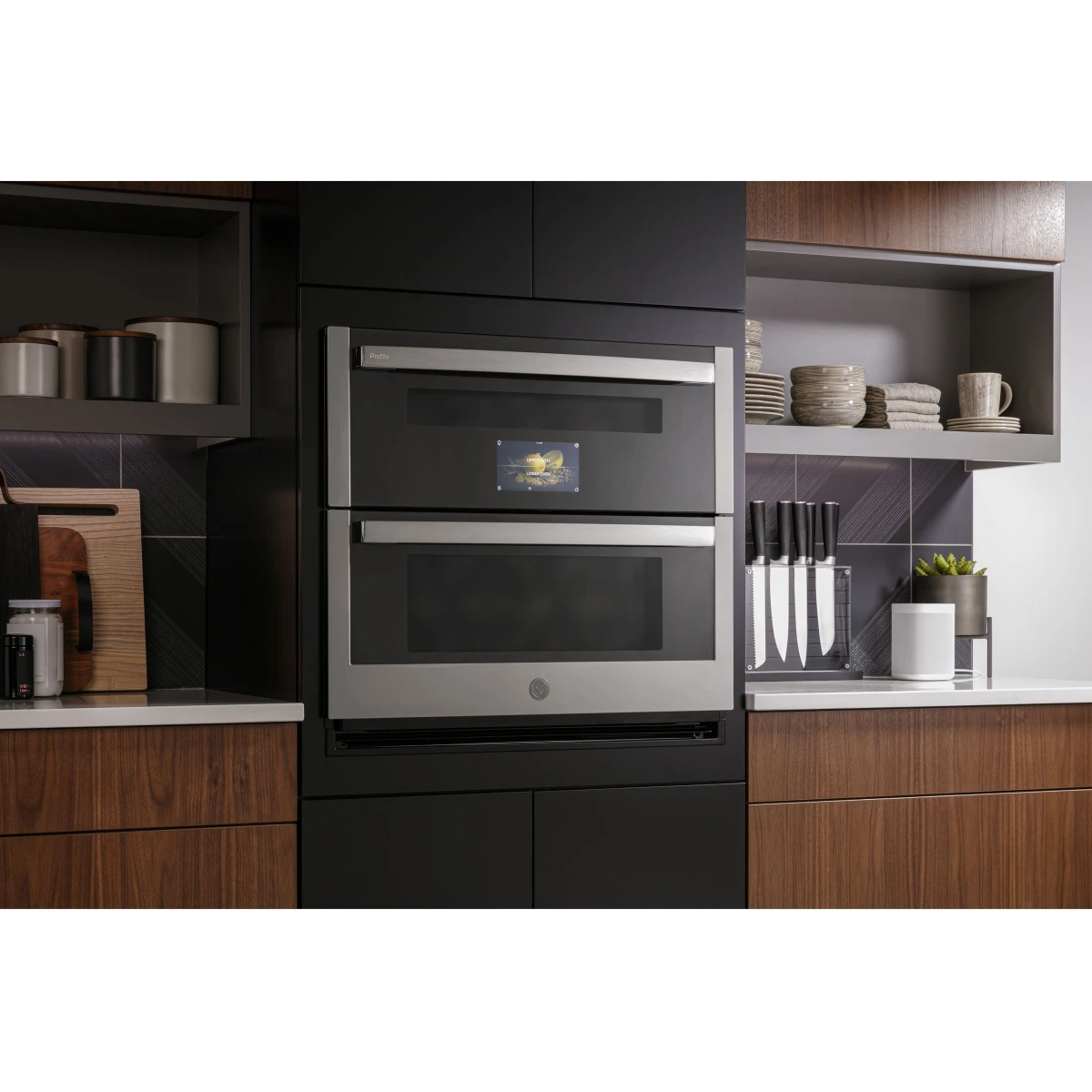 GE Profile - PTS9200SNSS - 30 Inch Double Smart Wall Oven with Twin Flex 5.0 Cu. Ft. Capacity, True European Convection with Precise Air, Self-Clean with Steam Clean Option, Smart Connectivity, Proof Mode, Temperature Probe, and Star-K Certified