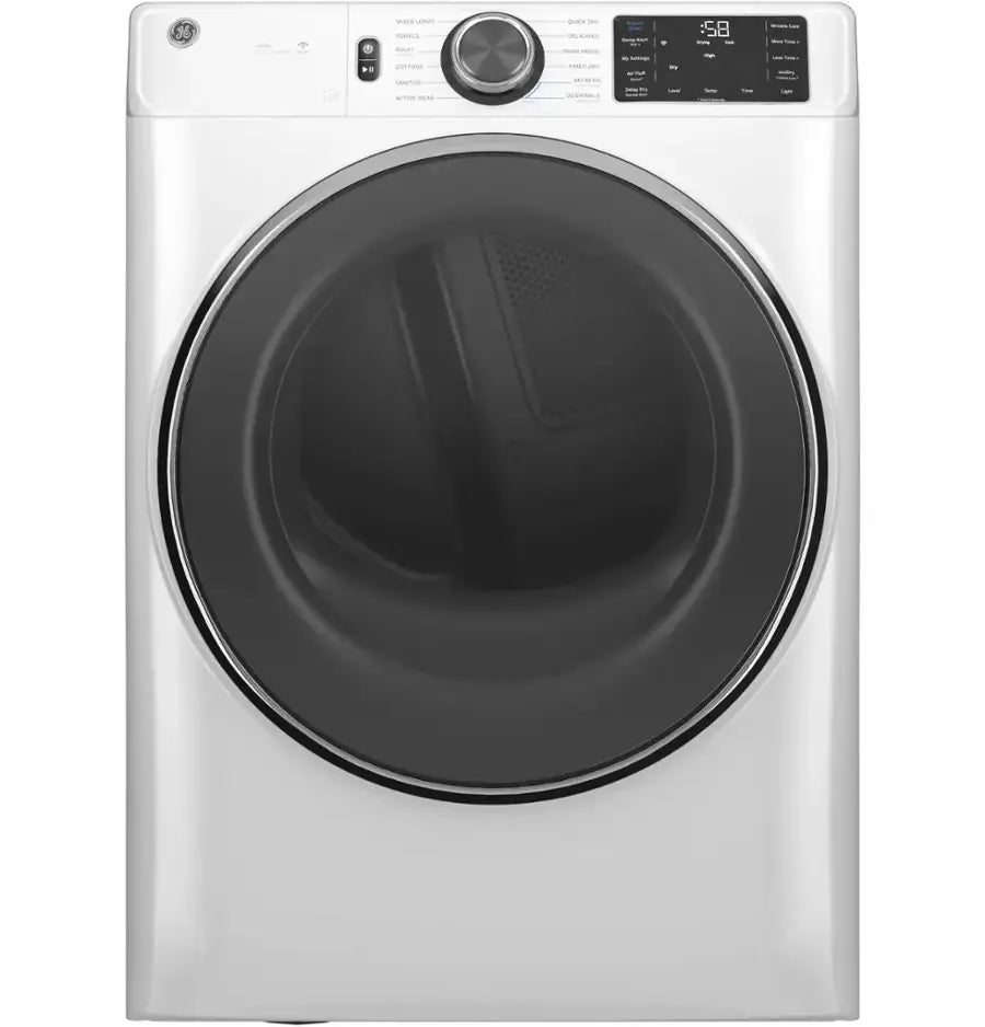 GE - GFD55GSSNWW - 7.8 Cu. Ft. Stackable Smart Gas Dryer with Steam - White
