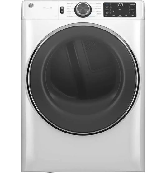 GE - GFD55GSSNWW - 7.8 Cu. Ft. Stackable Smart Gas Dryer with Steam - White