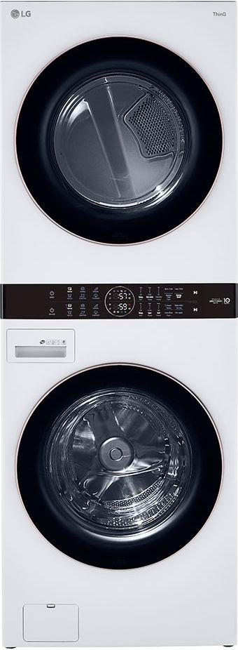 LG- WKG101HWA  - 4.5 Cu. Ft. HE Smart Front Load Washer and 7.4 Cu. Ft. Gas Dryer WashTower with Steam and Built-In Intelligence - White