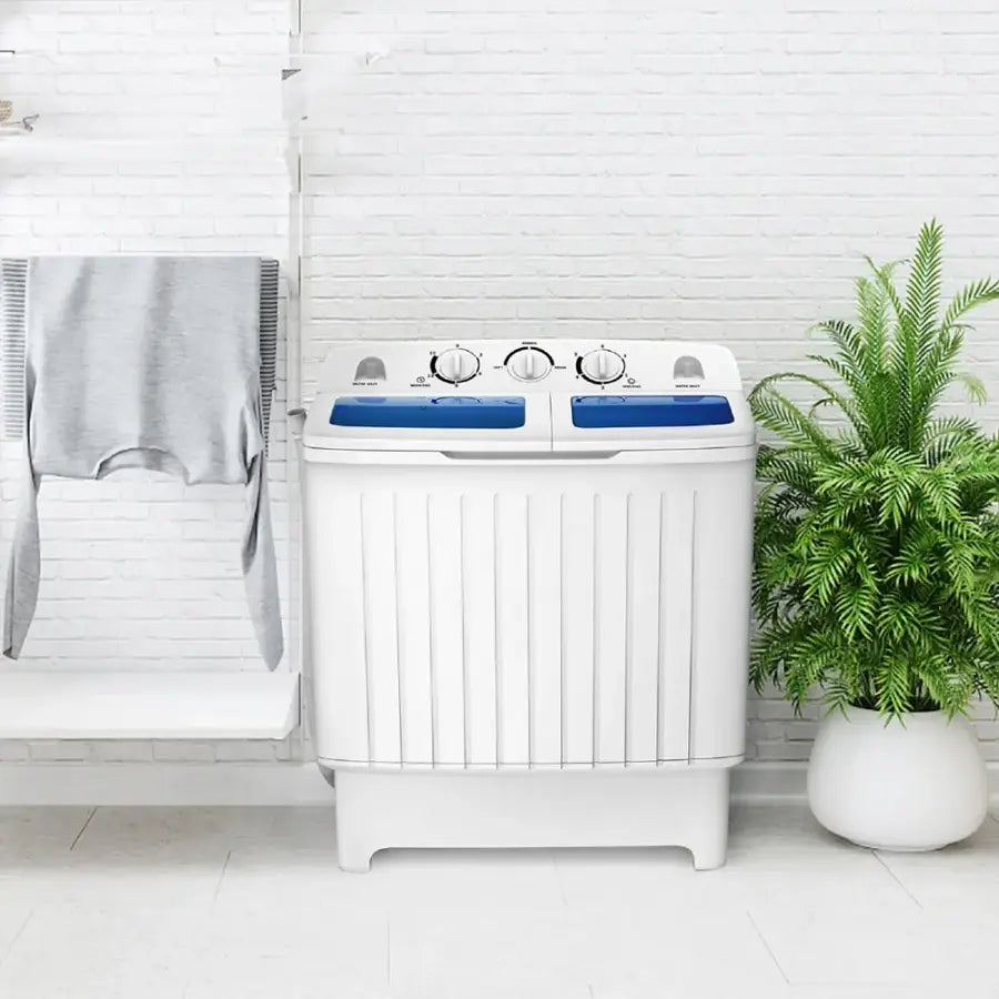 Costway-COST01950Portable Mini Compact Twin Tub 20 lb. Washing Machine Washer Spin Dryer