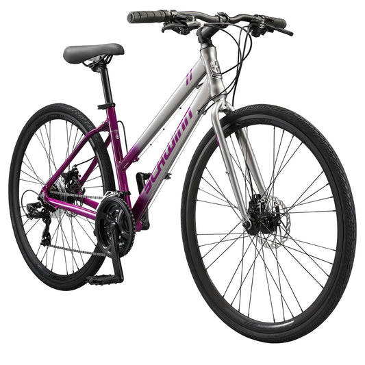 Schwinn Circuit Hybrid Fitness Bike, 700c Wheel, 21 Speeds, Gray / Purple
