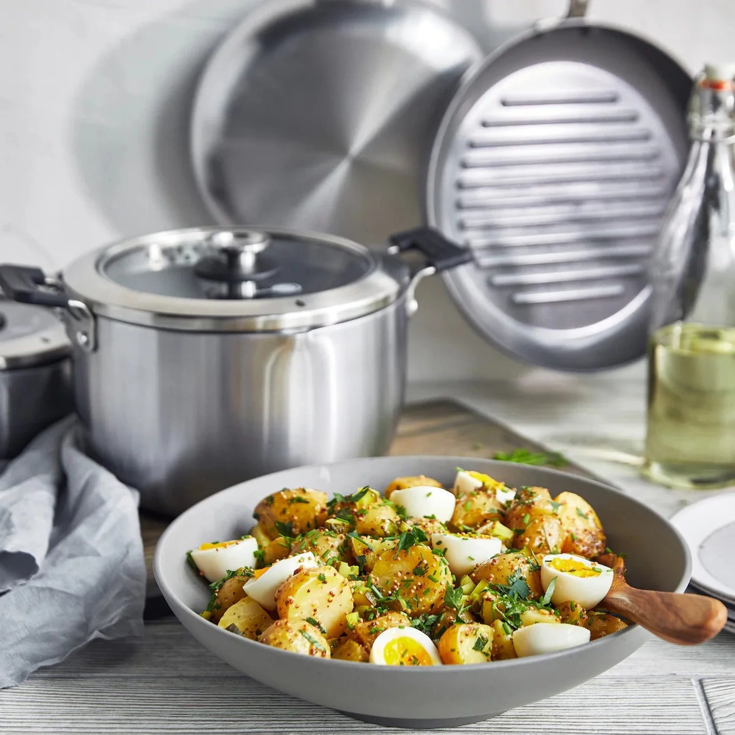 GreenPan - Levels Stainless Steel Stackable Ceramic Nonstick 6-Piece Cookware Set