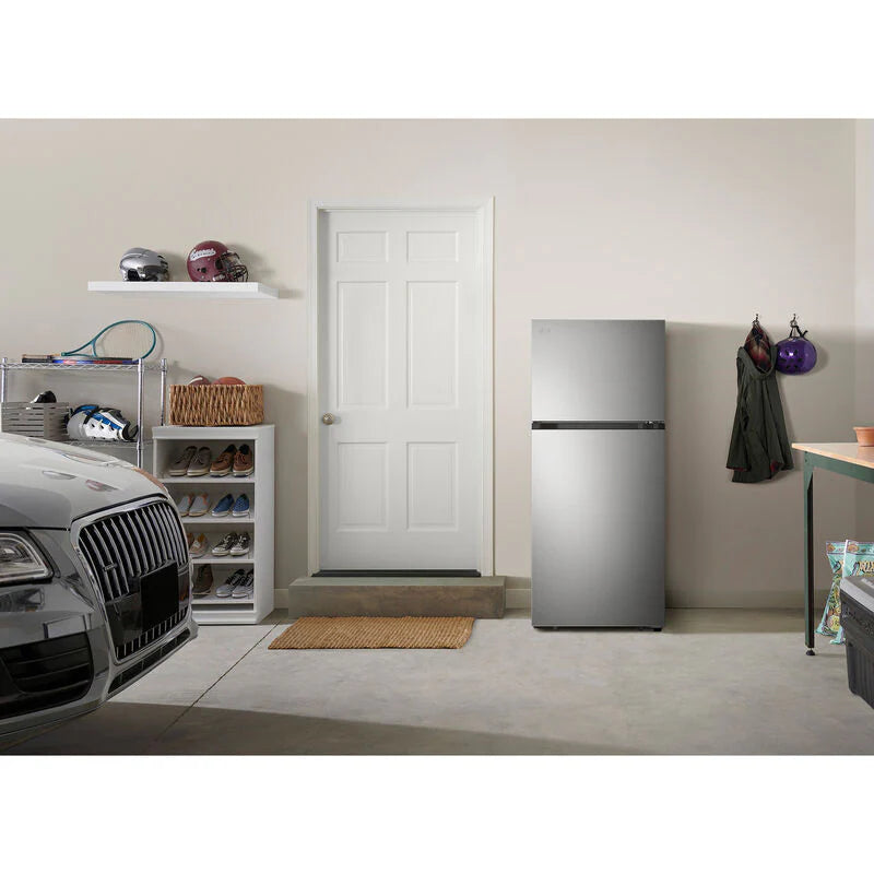 LG - LTCS20020S- 28 in. 17.5 cu. ft. Garage Ready Top Freezer Refrigerator - PrintProof Stainless Steel