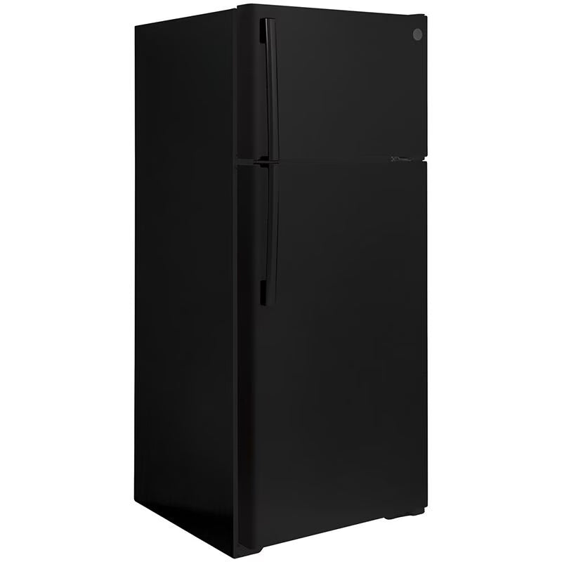 GE - GTE18GTNRBB - 17.5 cu. ft. Top Freezer Refrigerator in Black