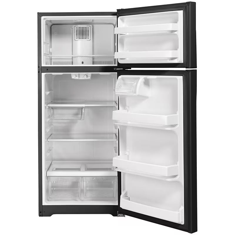 GE - GTE18GTNRBB - 17.5 cu. ft. Top Freezer Refrigerator in Black