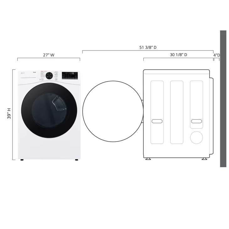 LG - DLGX4081W - 7.4 cu. ft. Ultra Large Capacity Smart Front Load ENERGY STAR Gas Dryer with Sensor Dry & Steam Technology