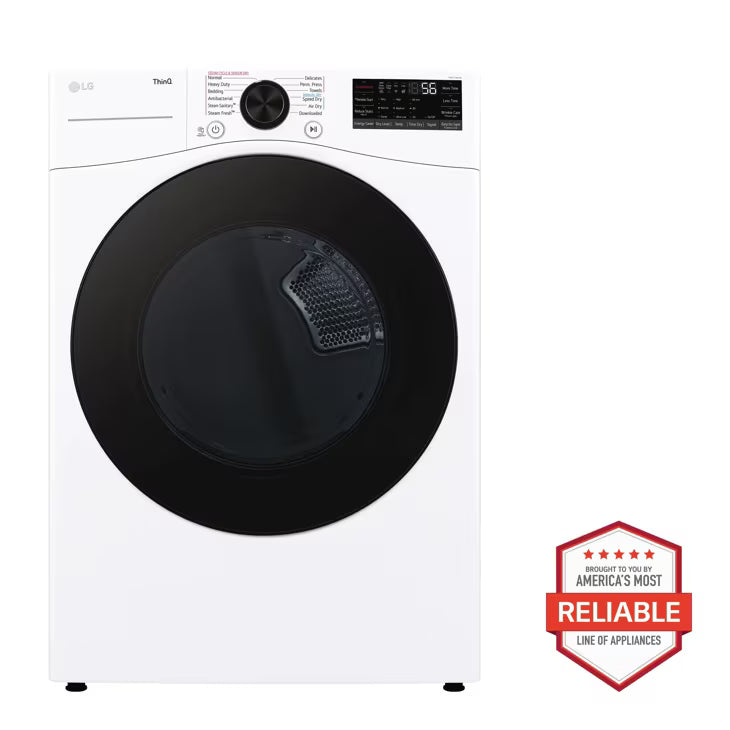 LG - DLGX4081W - 7.4 cu. ft. Ultra Large Capacity Smart Front Load ENERGY STAR Gas Dryer with Sensor Dry & Steam Technology