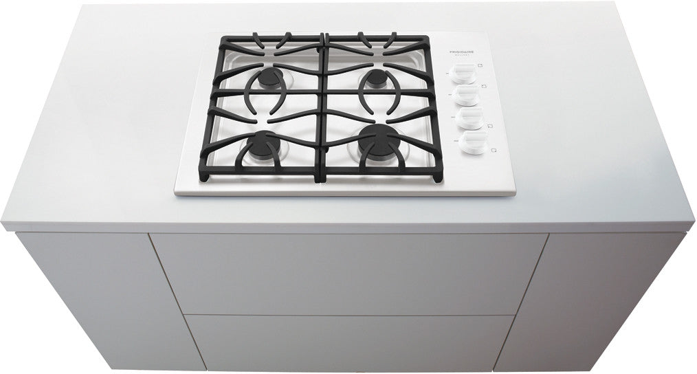 Frigidaire Gallery Series - FGGC3045KW - 30 Inch Gas Cooktop with 4 Sealed Burners, Cast Iron Continuous Grates, Express-Select Controls and LP Conversion Kit Included: White
