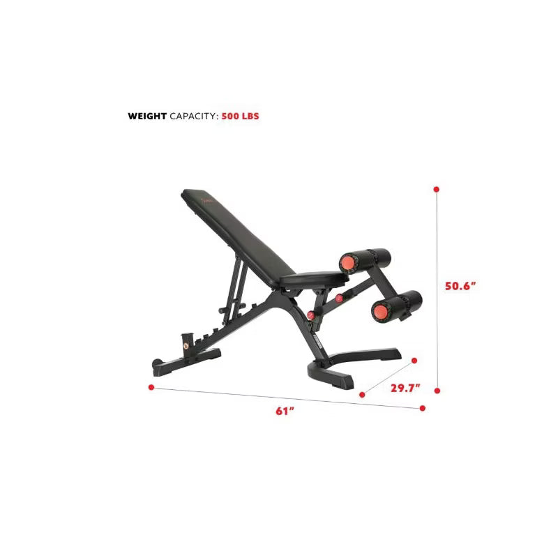 Sunny Health & Fitness Fully Adjustable Power Zone Utility Heavy Duty Weight Bench with 500 lb Max Weight – SF-BH6920