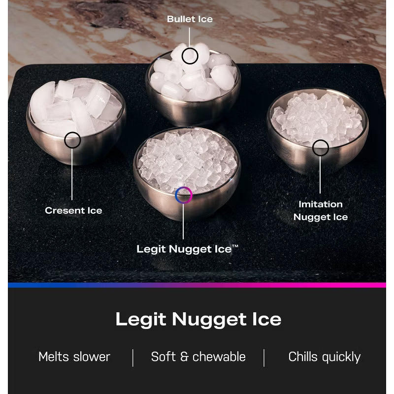 GE Profile - Appliances Opal Nugget Ice Maker - Hearth & Hand™ with Magnolia: Stainless Steel, Countertop, 34 lbs Daily Production