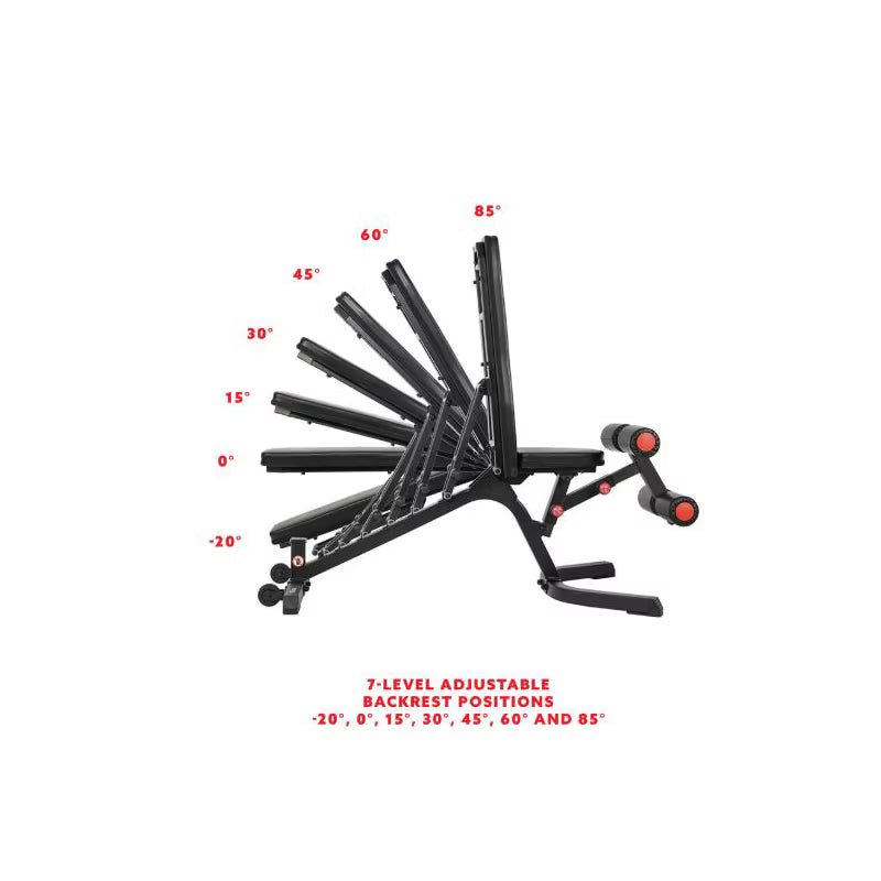 Sunny Health & Fitness Fully Adjustable Power Zone Utility Heavy Duty Weight Bench with 500 lb Max Weight – SF-BH6920