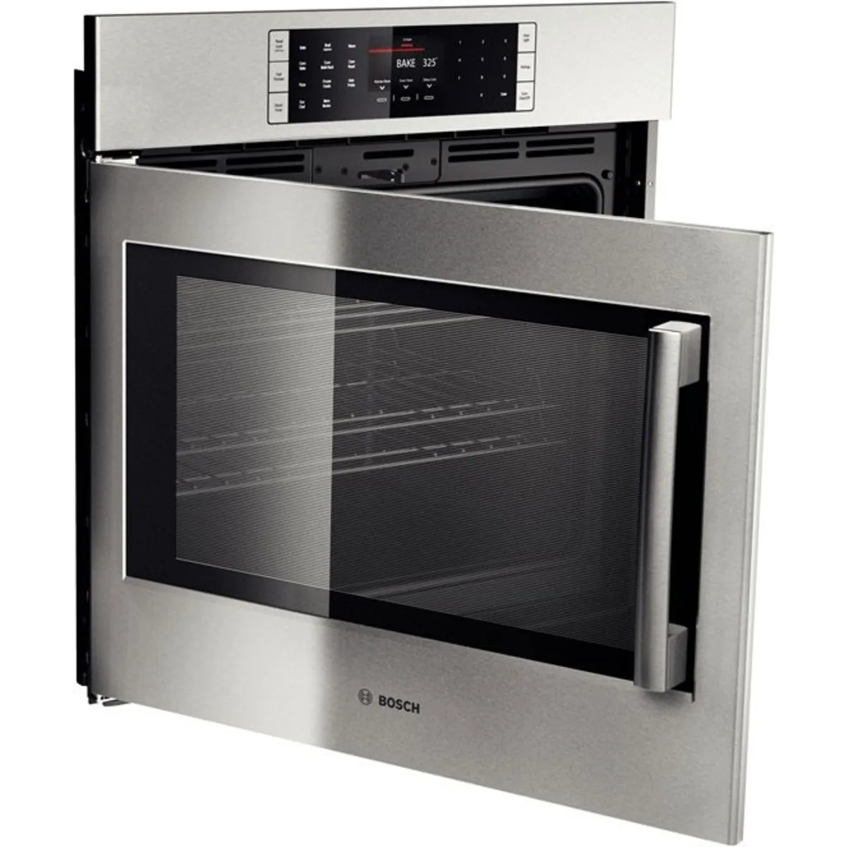 Bosch Benchmark Series - HBLP451LUC - 30 Inch Single Convection Electric Wall Oven with 4.6 cu. ft. Capacity, Self-Clean, 14 Cooking Modes, Fast Preheat, and Temperature Probe: Left Hinge Door Swing