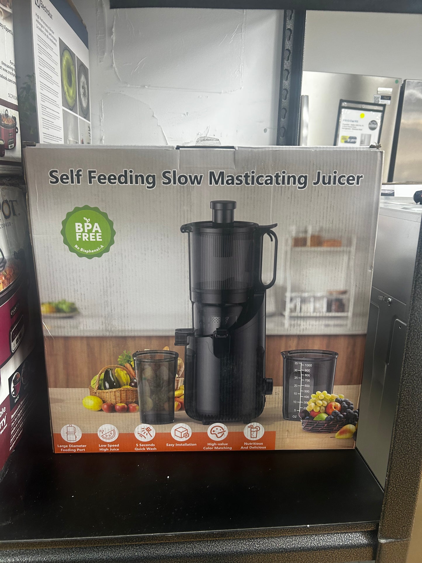 Cold Press Juicer, Amumu Slow Masticating Machines With 5.3" Extra Large Feed