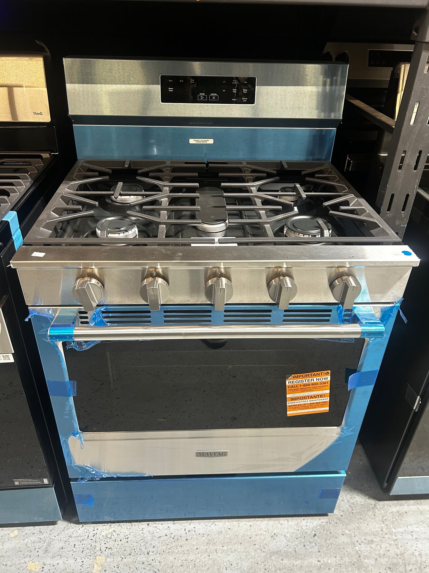 LG - LRGL5821S - 30 Inch Gas Smart Range with 5 Sealed Burners, 5.8 Cu. Ft. Oven Capacity, Storage Drawer, EasyClean®, Wi-Fi, ThinQ®, SmartDiagnosis™, Proactive Customer Care, SuperBoil™, Warming Zone, and Sabbath Mode