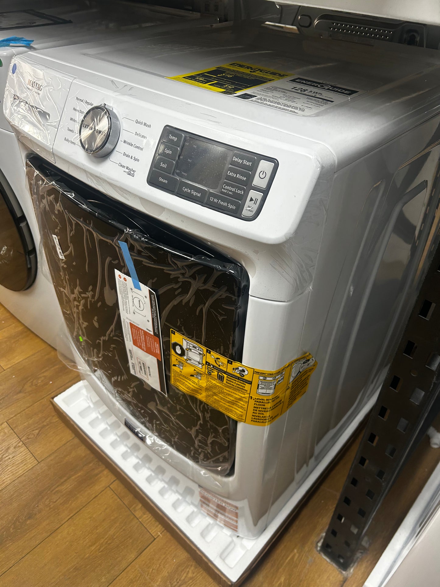 Maytag - MHW5630HW - 27 Inch Front Load Washer with 4.5 cu. ft. Capacity, 12-Hr Fresh Hold® Option, 10 Wash Cycles, Steam Option, Quick Wash Cycle, Late Add Feature, Cycle Memory, ADA Compliant, and ENERGY STAR®: White