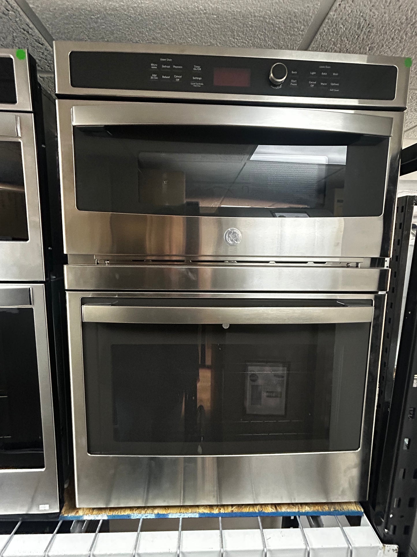 GE - JT3800SHSS - 30 Inch Combination Wall Oven with Sensor Cooking, Self-Clean with Steam, Eight-Pass Broil Element, Glass Touch Controls, 5.0 cu. ft. Oven Capacity, 1.7 cu. ft. Microwave Capacity, and GE Fits! Guarantee: Stainless Steel