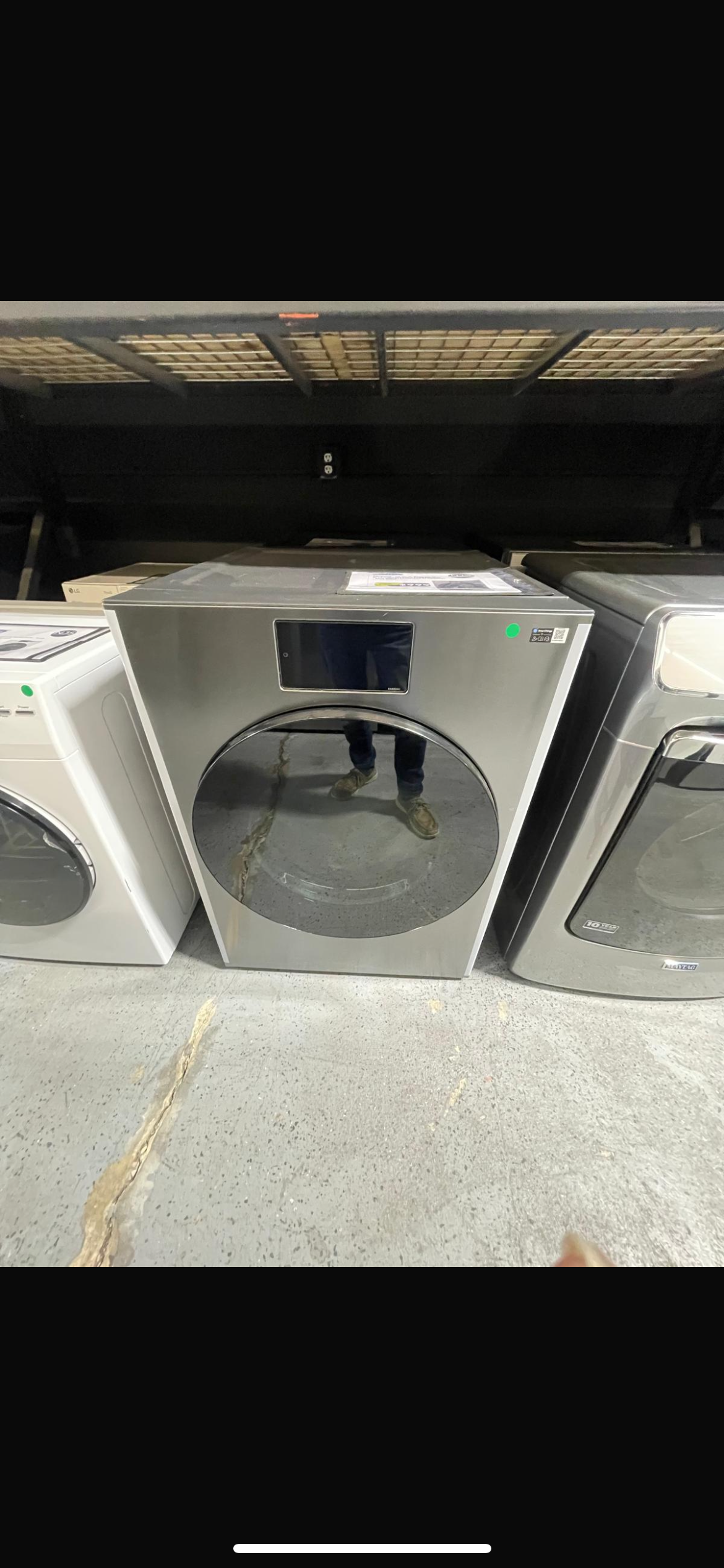 Samsung BESPOKE - DV90F53AES - 27 Inch Front Load AI Ultra Capacity Electric Dryer with 7.6 cu ft Capacity, 7 Inch AI Home LCD Touchscreen, AI OptiDry+, Steam Sanitize+