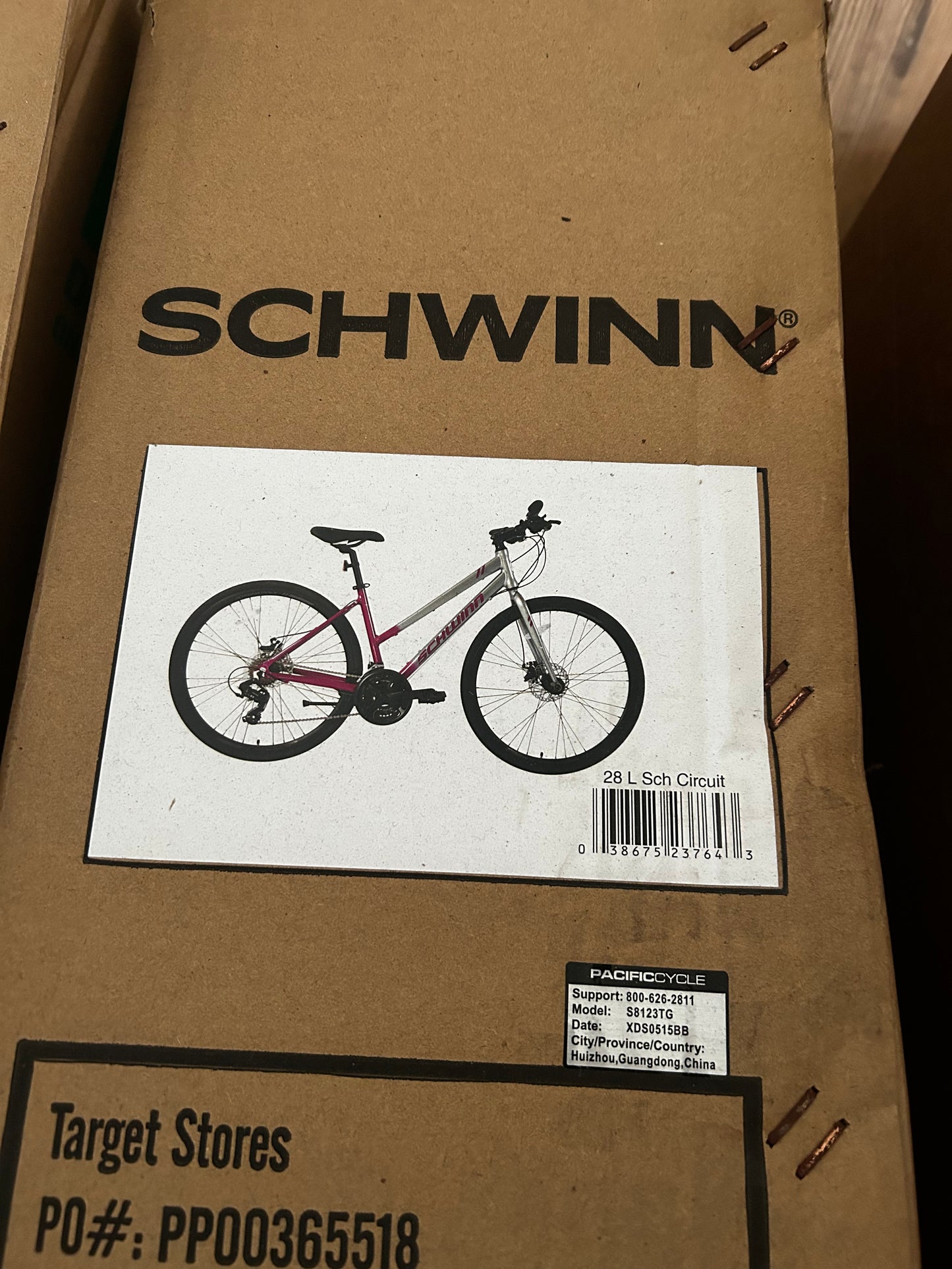 Schwinn Circuit Hybrid Fitness Bike, 700c Wheel, 21 Speeds, Gray / Purple