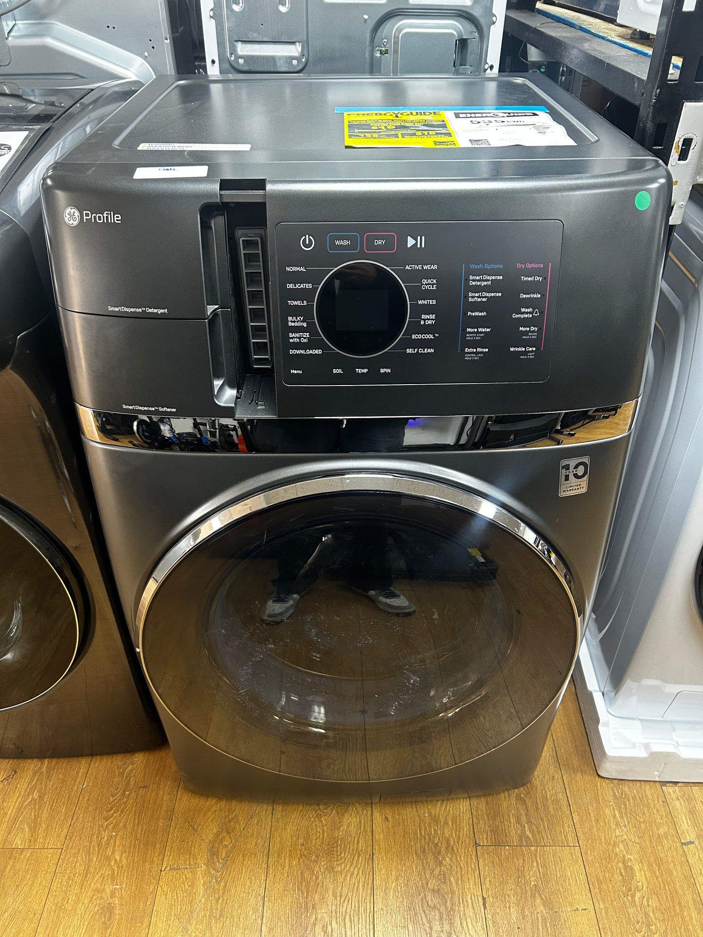GE - PFQ97HSPVDS - Profile 4.8 cu. ft. Smart UltraFast Electric Washer & Dryer Combo in Carbon Graphite with Ventless Heat Pump Technology