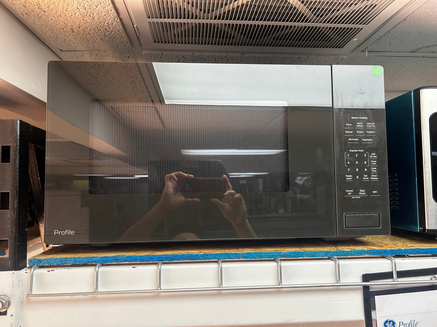 GE Profile - PCWK22U1WDD - 2.2 cu. ft. Built-In Microwave Oven with 1,100 Watts, Scan-to-Cook Technology, Weight/Time Defrost, Glass Turntable, ADA Compliant, and Optional Trim Kit (Sold Separately): Gray