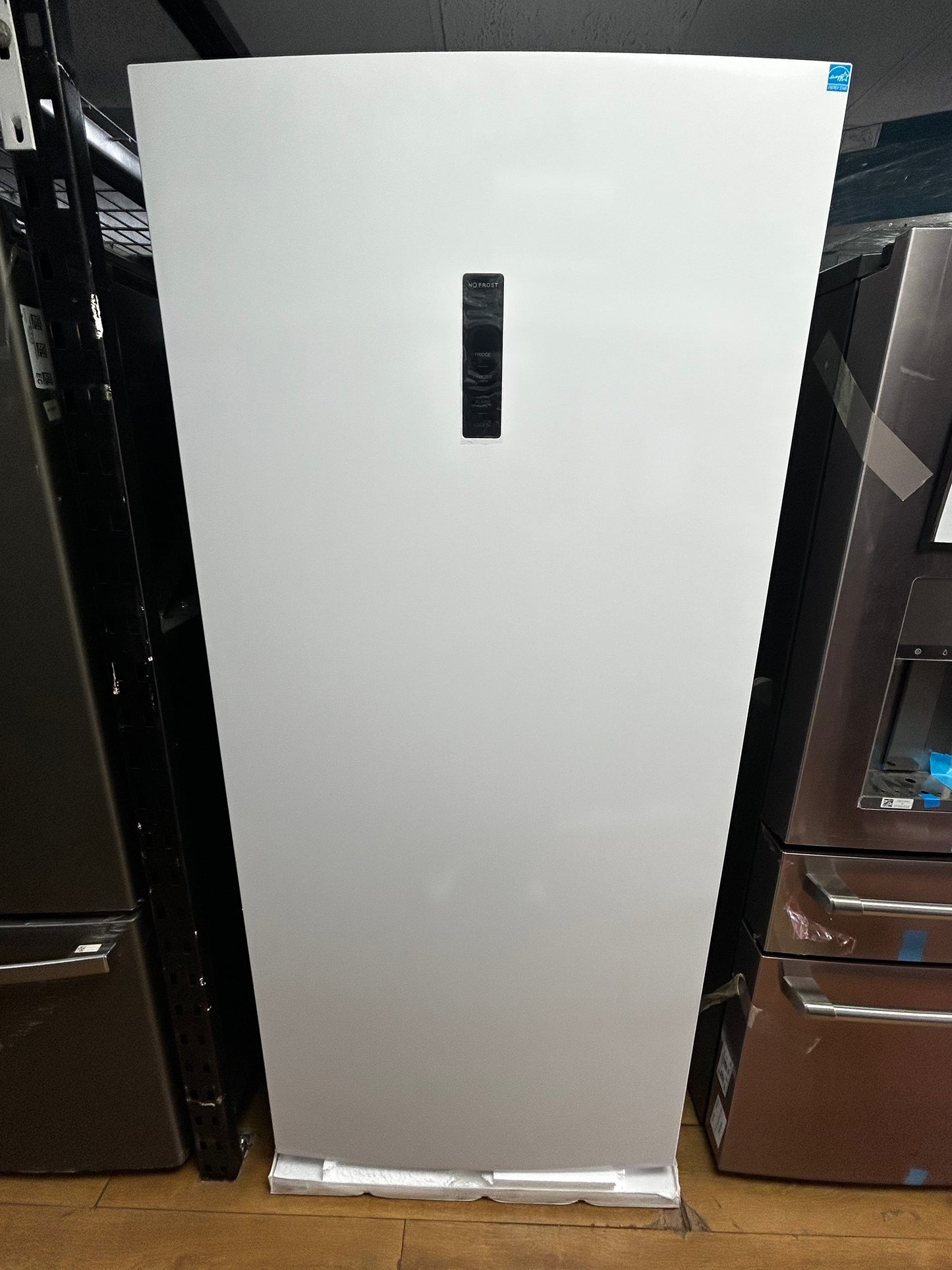 Element - EHUF21CECW - 33 Inch Freestanding Upright Convertible Freezer with 21.2 cu. ft. Capacity, 5 Glass Shelves, 5 Door Bins, LED Lights, and Temperature Control: White