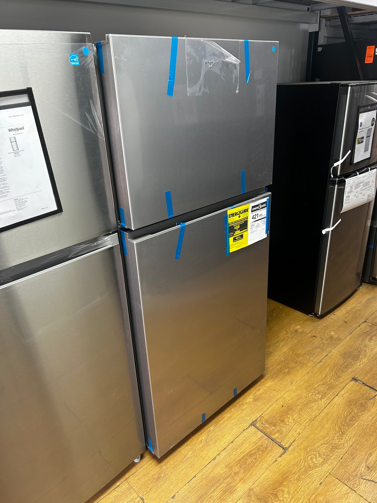 Whirlpool - WRTX3119SZ - 30 Inch Top Freezer Refrigerator with 19.3 Cu. Ft. Capacity, Adjustable Shelves, FreshSpace™ Crispers, Flexi-slide™ Deli Drawer, Garage Ready, Dairy Bin, Electronic Temperature Controls and ADA Compliant: Stainless Steel