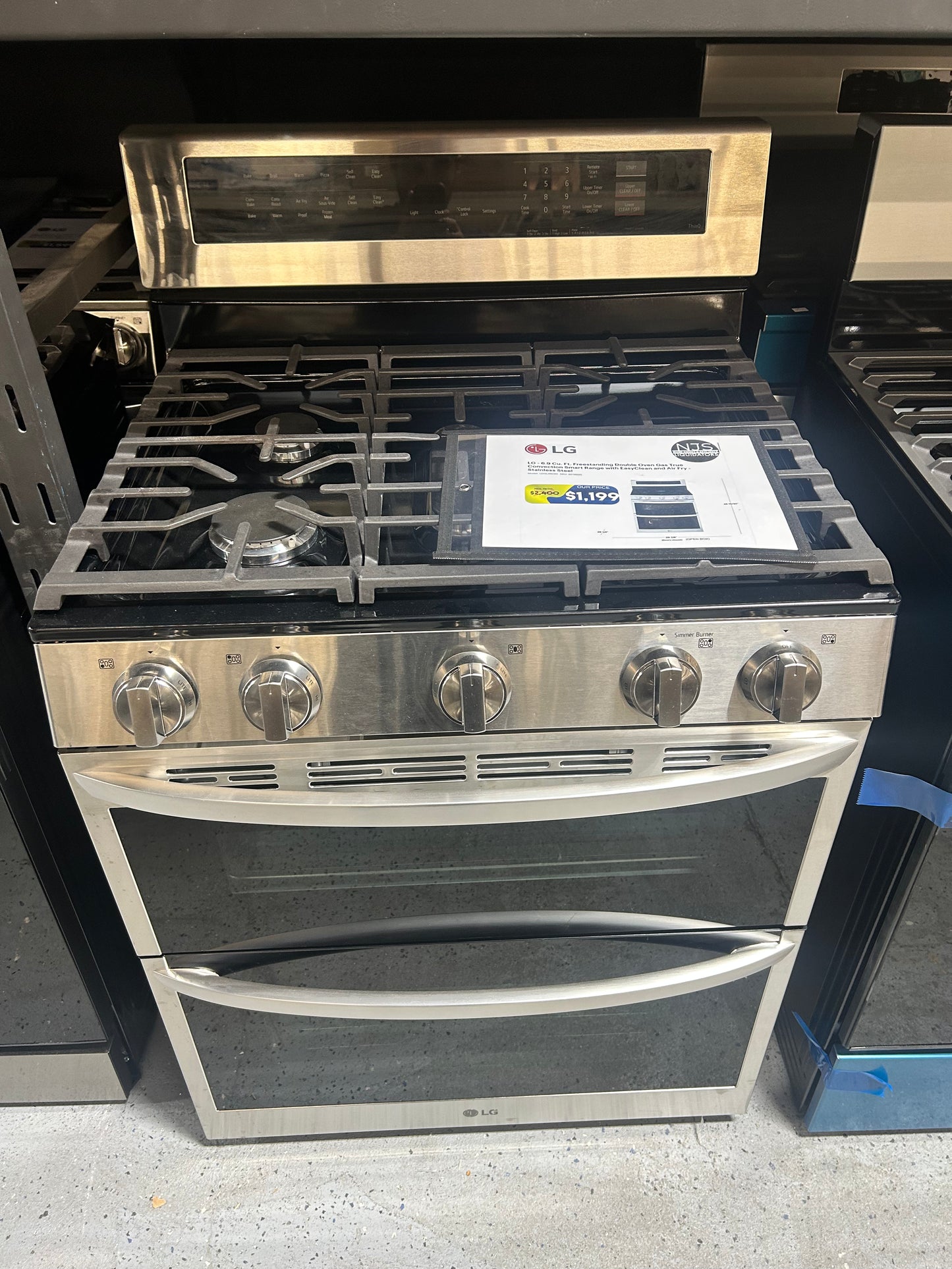 LG -LDGL6924S- 6.9 Cu. Ft. Freestanding Double Oven Gas True Convection Smart Range with EasyClean and Air Fry - Stainless Steel