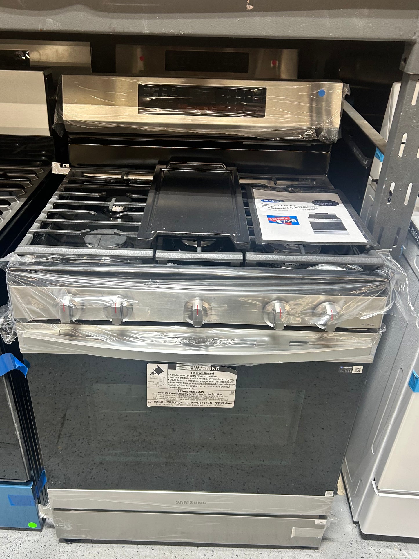 Samsung -NX60A6511SS- 6.0 cu. ft. Freestanding Gas Range with No-Preheat Air Fry & Convection - Stainless Steel