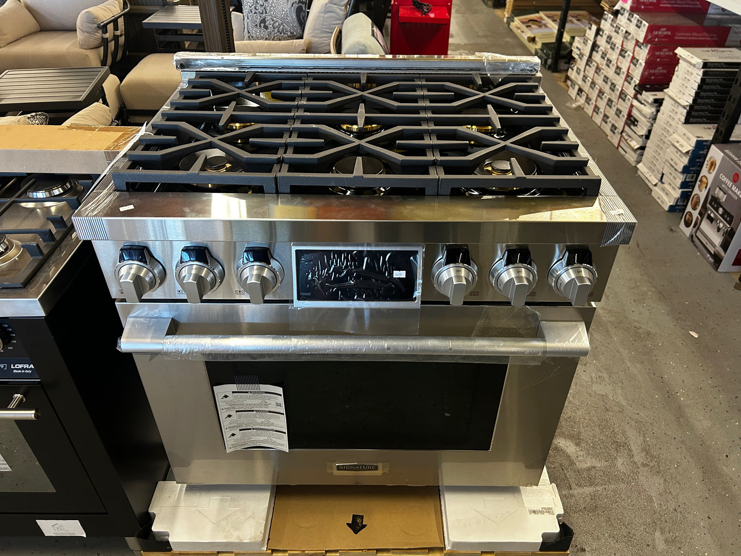 SKS - SKSGR360S - 36 Inch Freestanding Gas Pro Smart Range with 6 Sealed Brass Burners Total, 2 Ultra-High Burners, 2 Ultra-Low Burners, 6.3 cu. ft. Oven Capacity