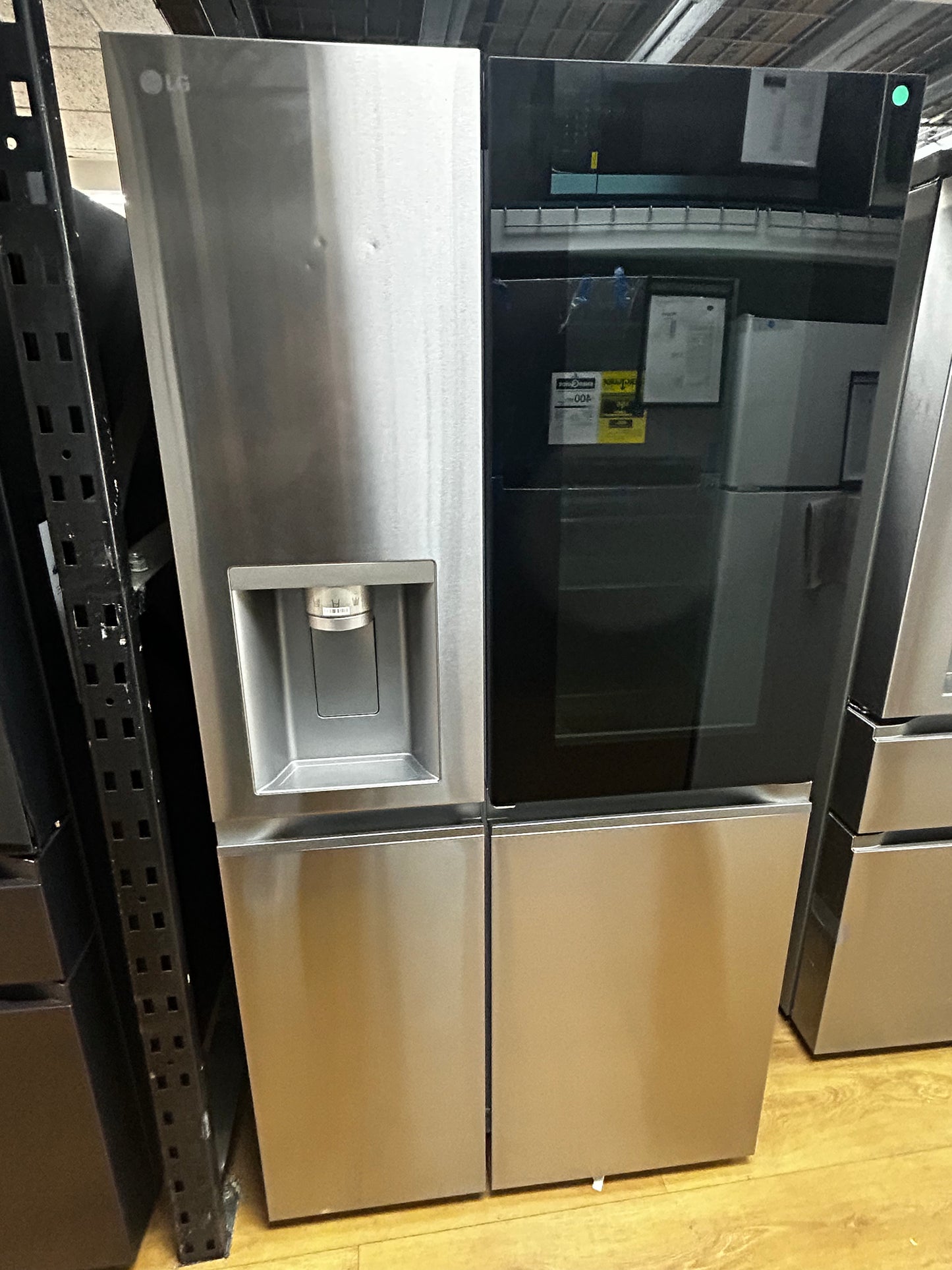 LG - LRSOS2706S - 36 Inch Freestanding Side by Side Smart Refrigerator with 27.1 Cu. Ft. Total Capacity, Edge-to-Edge InstaView®, Dual Ice Maker, UVnano™ Dispenser, Cool Guard Panel, ADA Compliant, and ENERGY STAR® Certified: PrintProof™ Stainless Steel