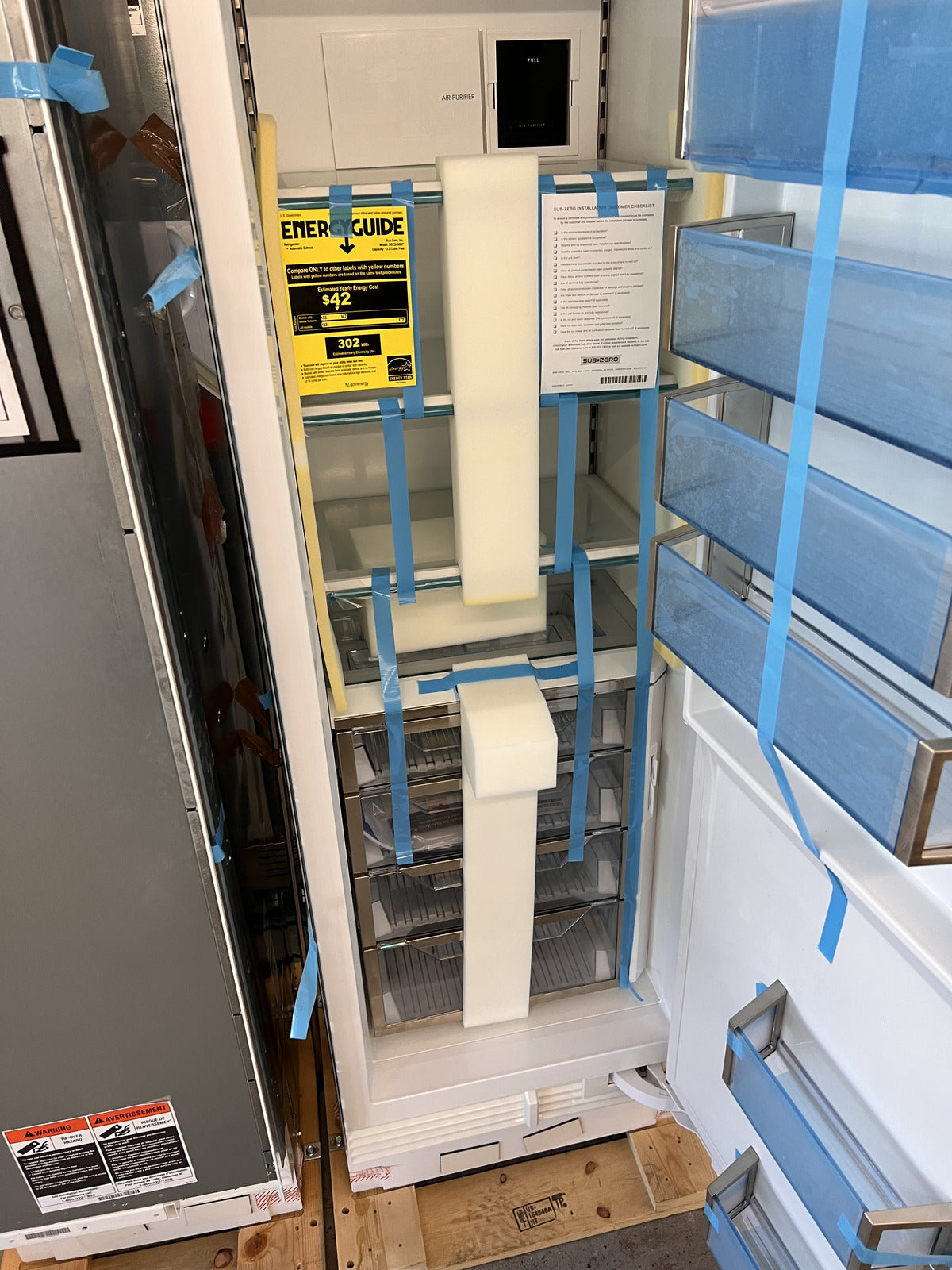 Sub-Zero DEC2450R/R 24" Designer Column Refrigerator Left Hinge - Panel Ready