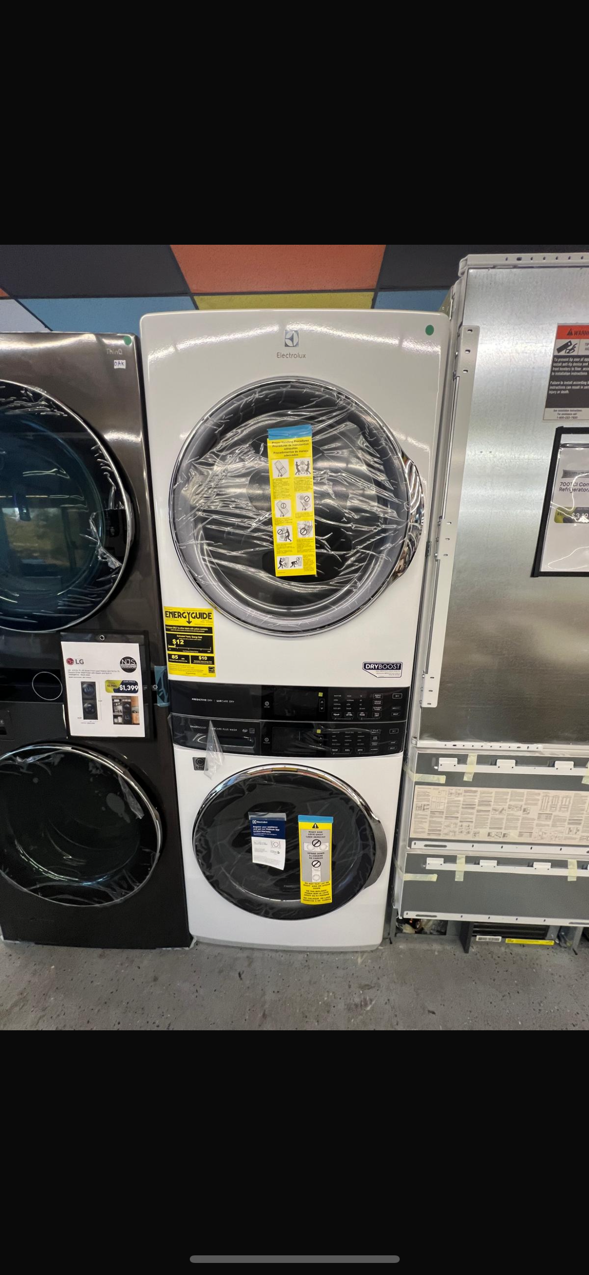 Electrolux - ELTE7600AW -Laundry Tower Single Unit Front Load 4.5 Cu. Ft. Washer & 8 Cu. Ft. Electric Dryer - White