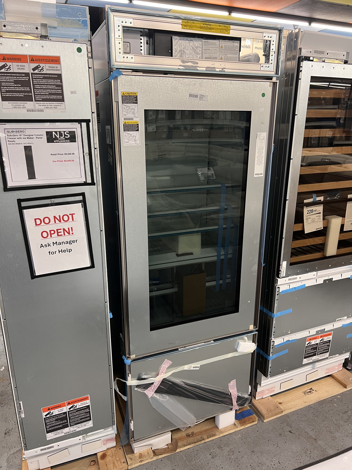 Sub-Zero CL3050UG/O/L 30" Over and Under Refrigerator with Glass - Panel Ready