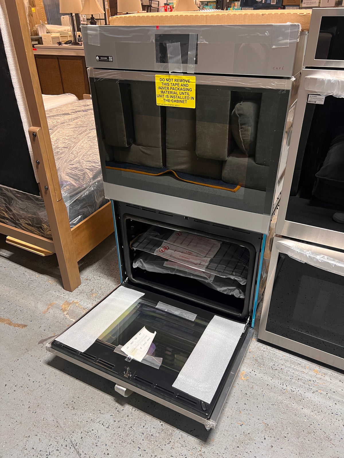 Cafe CTD90DM2NS5 30" 10 cu. ft. Smart Built-In Convection Double Wall Oven, Platinum Glass