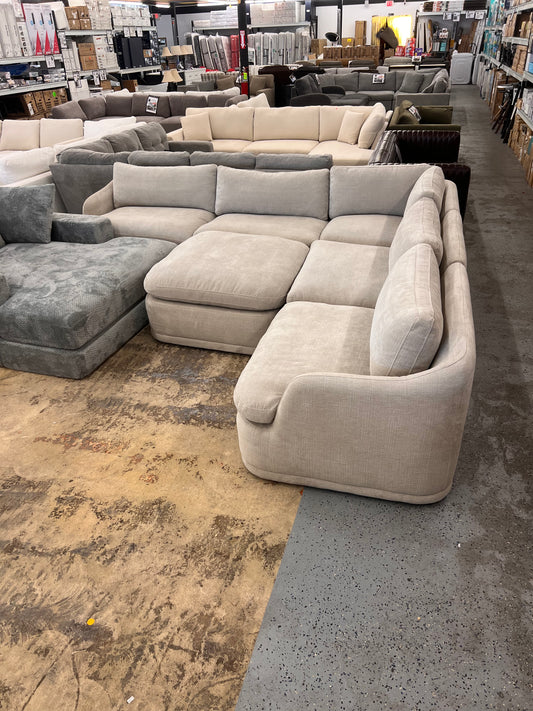 Aiden & Ivy Hartley 6-piece Fabric Modular Sectional, Beige