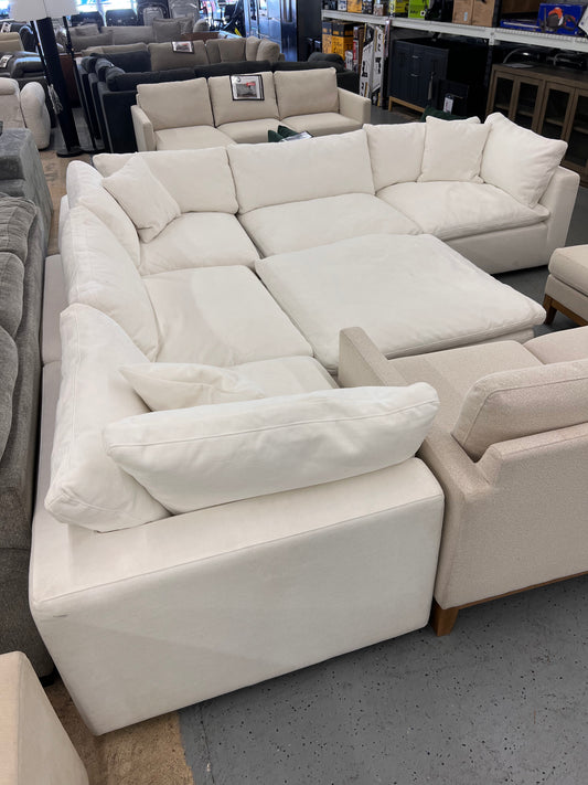 Thomasville Lowell 6-Piece Modular Fabric Sectional, White