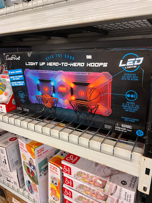 EastPoint Mini Compact Basketball Hoop With Light-Up Scoring LEDs & Indoor Hoop, Multi Color