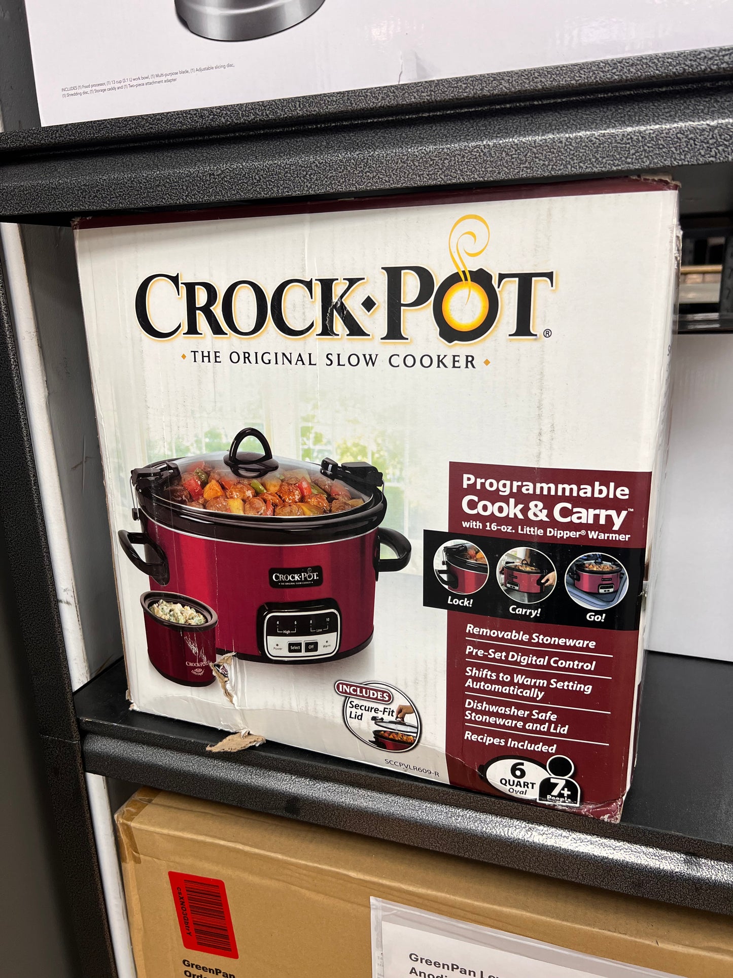 Crock-Pot 6 Qt Cook & Carry Slow Cooker with Lite Dipper, Red