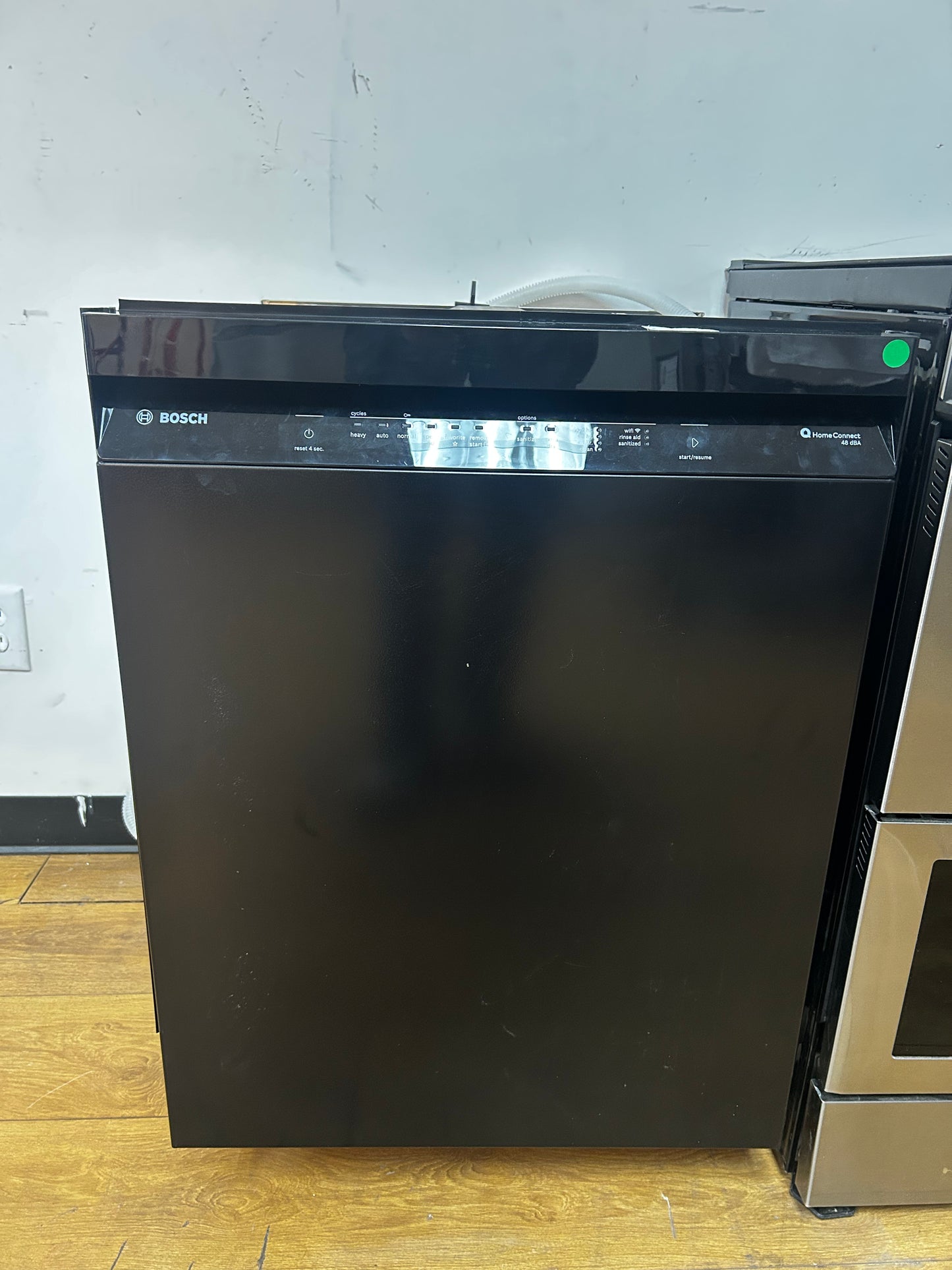 Bosch 100 Series - SHE41CM6N 24 Inch Full Console Built-In Smart Dishwasher with 12 Place Setting Capacity, 8 Wash Cycles, 48 dBA Noise Level, and Beautiful Stainless Steel Interior: Black